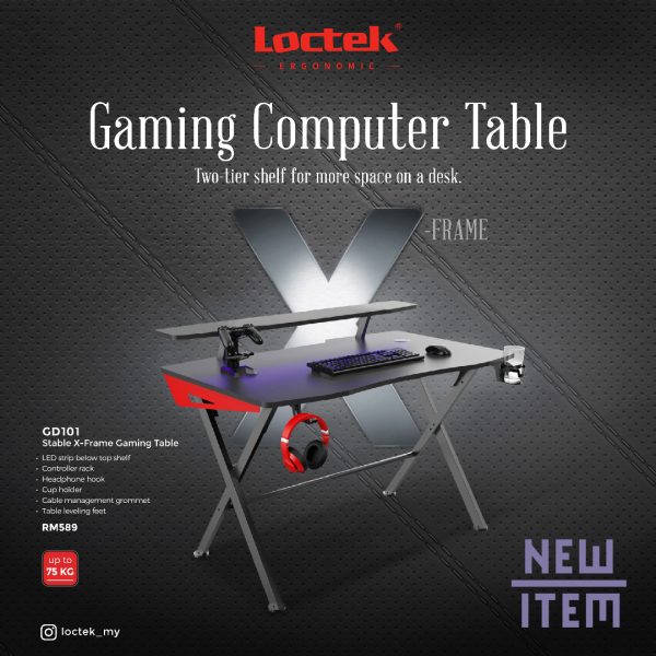Loctek Gaming Table GD101 X-Frame