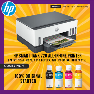 HP Smart Tank 720 All-in-One Printer (Print, Scan, Copy, Auto Duplex, WiFi Printing, Bluetooth)