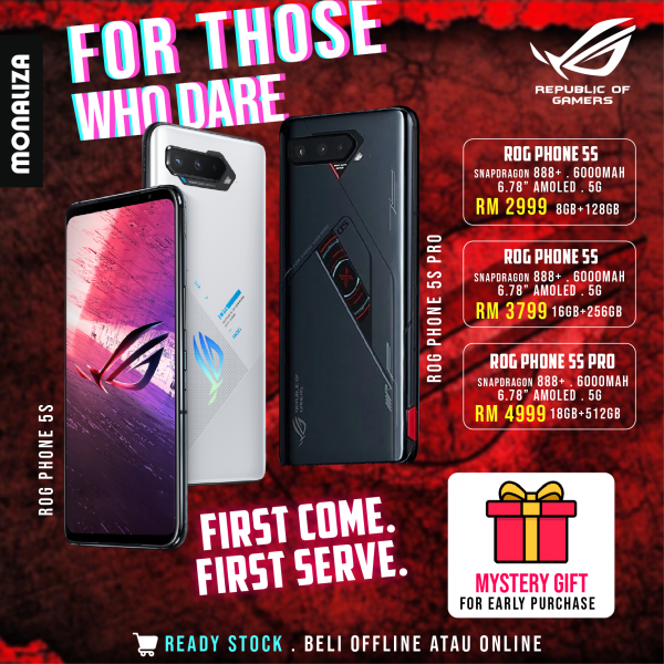 Asus ROG Phone 5S Pro (18GB RAM + 512GB ROM) - READY STOCK 1 Year ASUS Malaysia Official Warranty