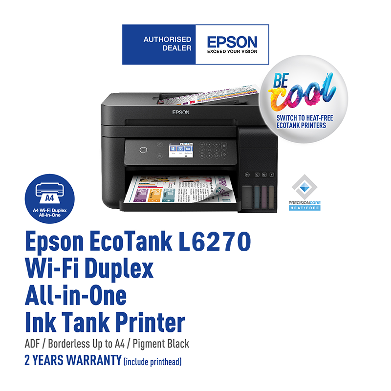 Epson EcoTank L6270 A4 Wi-Fi Duplex All-in-One Ink Tank Printer with ADF