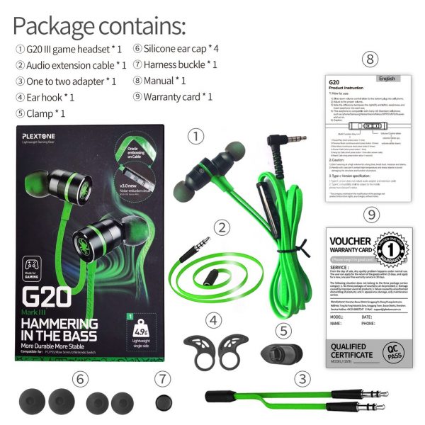 Plextone G20 Mark III Gaming Earphone - Image 8
