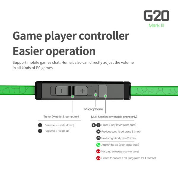 Plextone G20 Mark III Gaming Earphone - Image 6