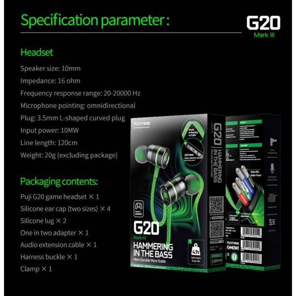Plextone G20 Mark III Gaming Earphone - Image 7