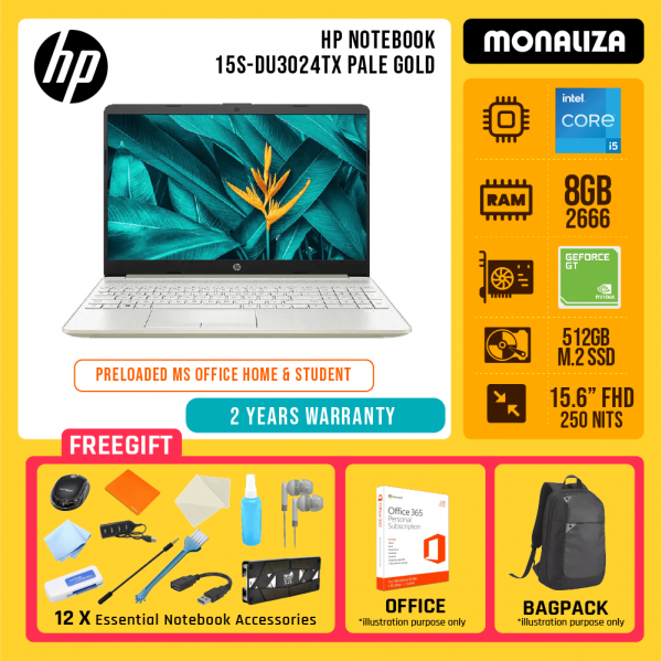 HP Notebook 15S-DU3024TX Pale Gold
