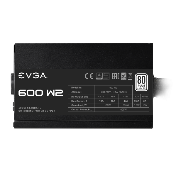 EVGA 600 W2 80+ White Non-Modular PSU - Image 4