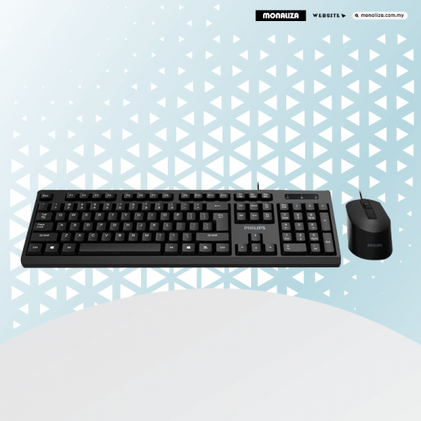 [Combo] Philips Wired Keyboard & Mouse C234 - Black