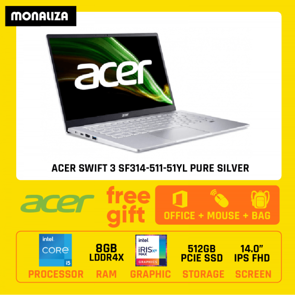 ACER Swift 3 SF314-511-51YL Pure Silver