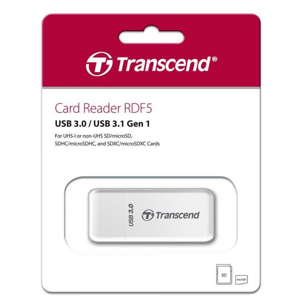 Transcend RDF5 USB 3.0 SD/microSD Card Reader White (TS-RDF5W)
