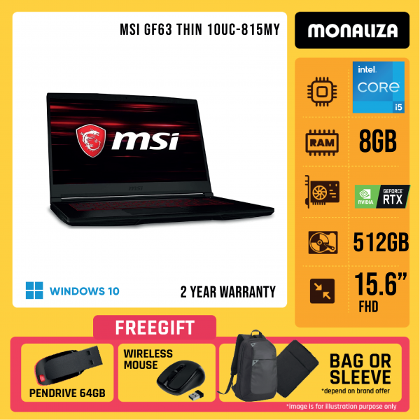 MSI Notebook GF63 Thin 10UC-815MY