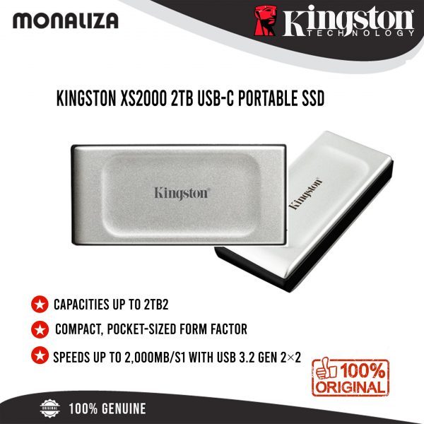 Kingston XS2000 2TB USB-C Portable SSD