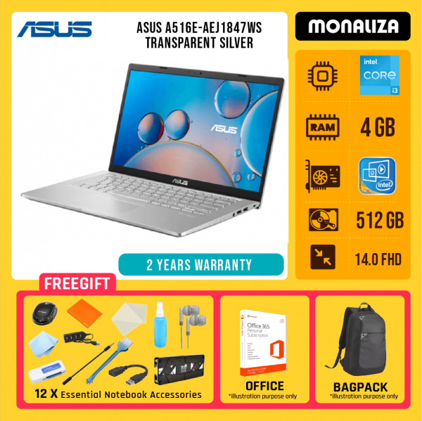 Asus A516E-AEJ1847WS Transparent Silver