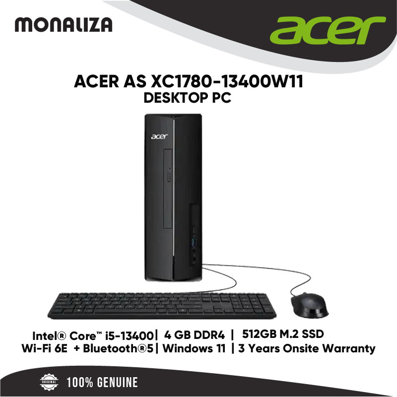 Acer AS XC1780-13400W11 (W11, Intel Core i5, 4GB DDR4, 512GB SSD)