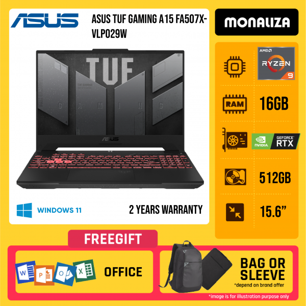 Asus Tuf A15 FA507X-VLP029W 15.6" FHD Gaming Laptop (Ryzen 9 7940HS, 16GB, 512GB SSD, RTX4060 8GB, W11 )