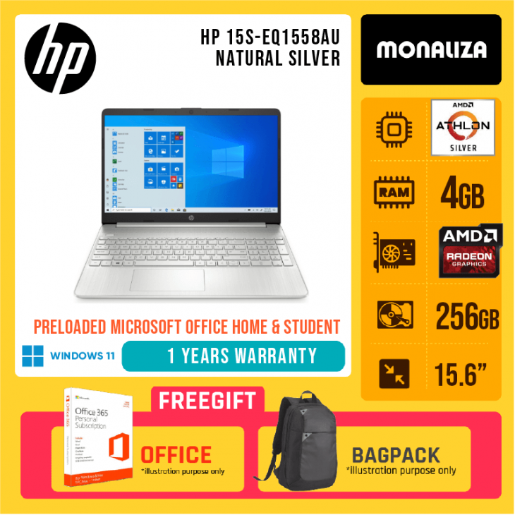 Hp 15s Eq1558au Natural Silver Monaliza 4350