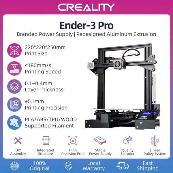 Creality Ender-3 Pro FDM 3D Printer with Wider Y-Axis Mounts & More Reliable Brand Power Supply