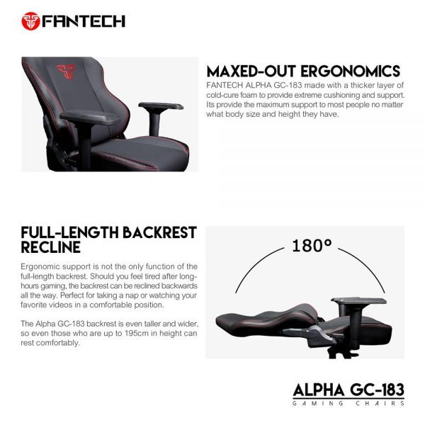 FANTECH ALPHA GC-183 Stability Gaming Chairs With Strong Nylon Plastic Base - Image 4