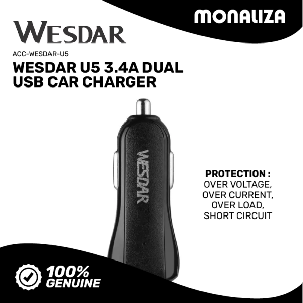 Wesdar Dual USB Car Charger U5 3.4A