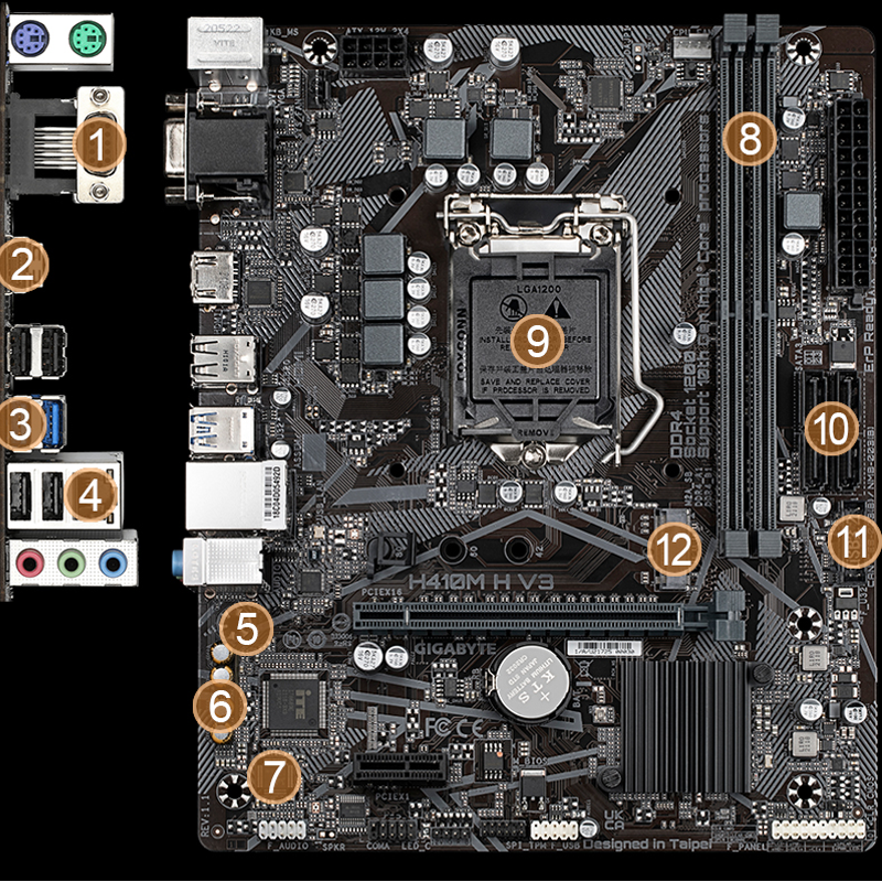 Gigabyte H410M H V3 INTEL LGA 1200 Motherboard - Image 2