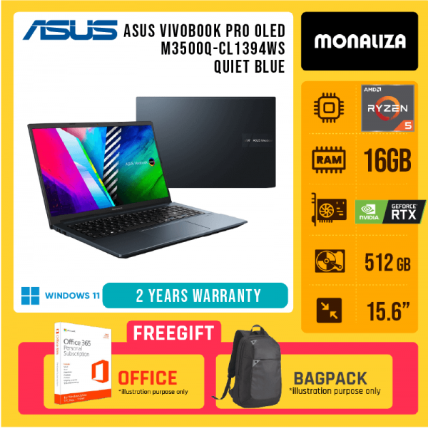 Asus VivoBook PRO OLED M3500Q-CL1394WS Quiet Blue