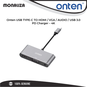 Onten USB TYPE-C TO HDMI / VGA / AUDIO / USB 3.0 / PD Charger - 4K