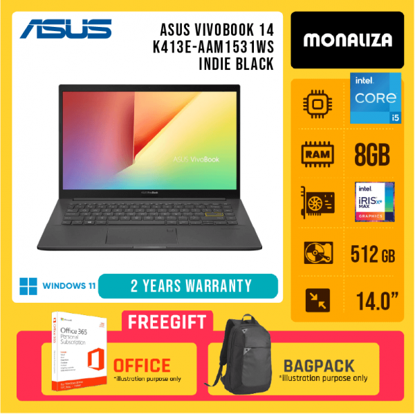 Asus Vivobook 14 K413E-AAM1531WS Indie Black
