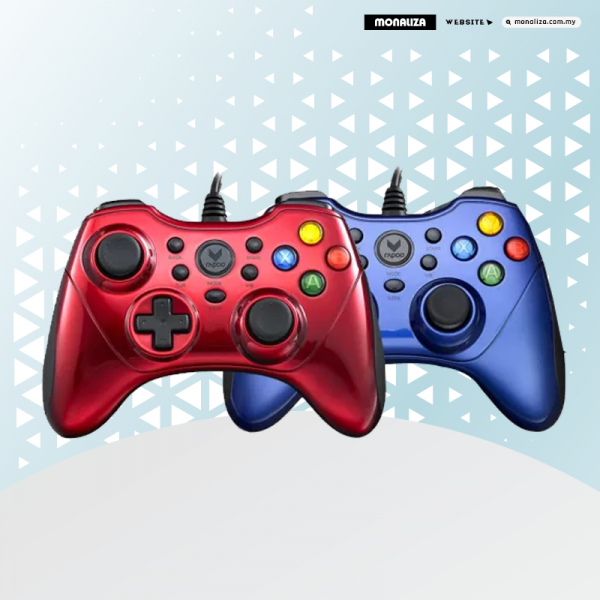 Rapoo V600 Wired Vibration Gamepad - Blue / Red