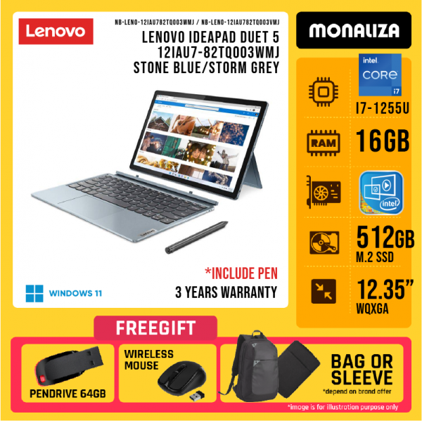 LENOVO IDEAPAD DUET 5 12IAU7-82TQ003VMJ STORM GREY/82TQ003WMJ STONE BLUE