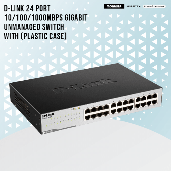 D-Link 24 Port 10/100/1000Mbps Gigabit Unmanaged Switch with (Plastic Case)