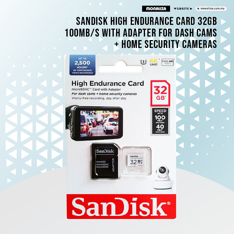 Sandisk High Endurance Card 100MB/S With Adapter For Dash Cams +