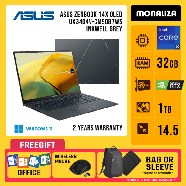 Asus Zenbook Laptop 14X OLED (UX3404V-CM9087WS) INTEL CORE I9-13900H NVIDIA GEFORCE RTX 3050