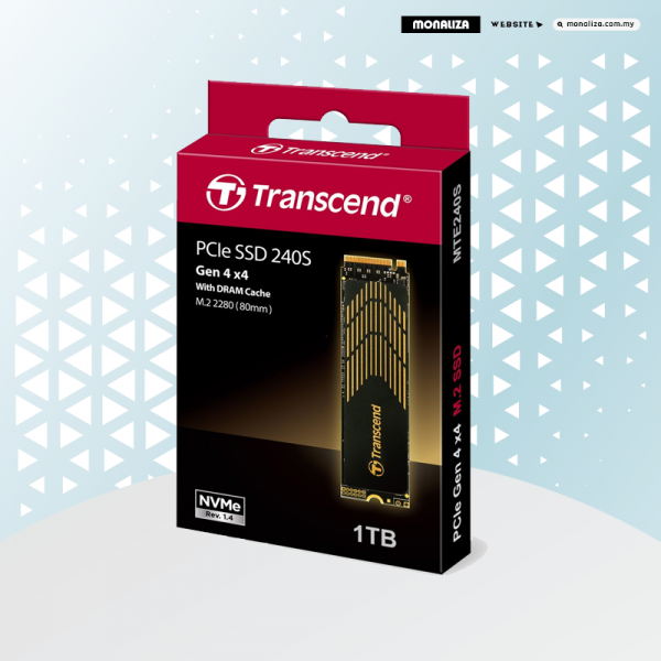 Transcend MTE240S M.2 NVME GEN 4 With Dram Cache - 500GB/1TB