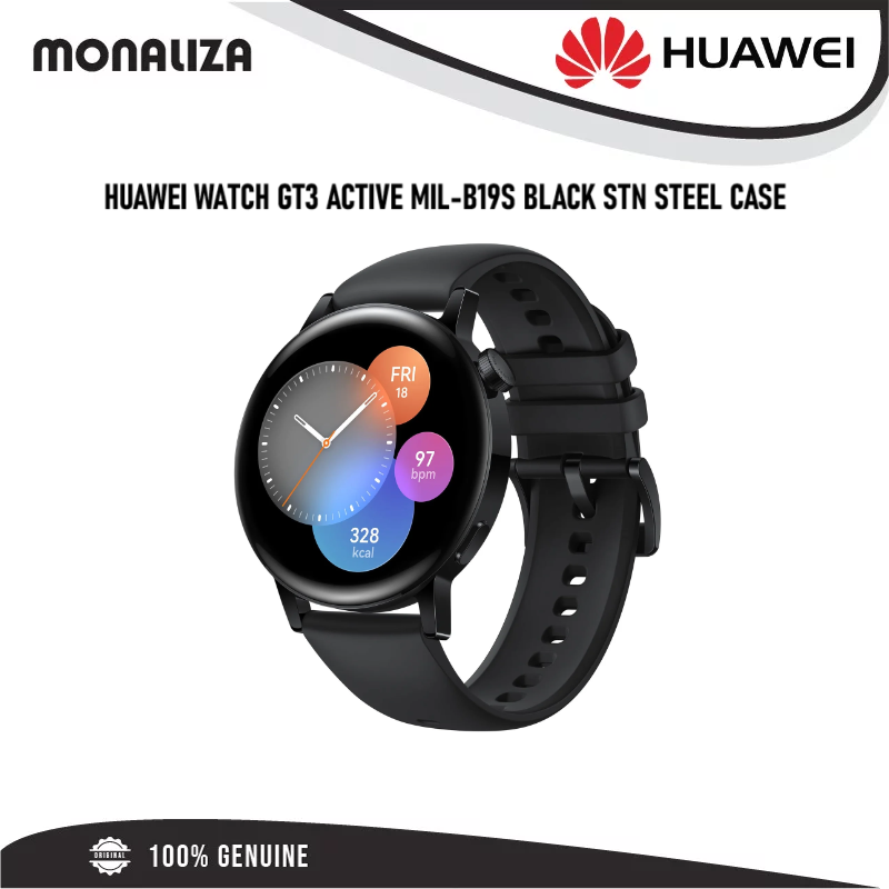 Huawei Watch GT3 Active MIL-B19S Black STN Steel Case – Monaliza