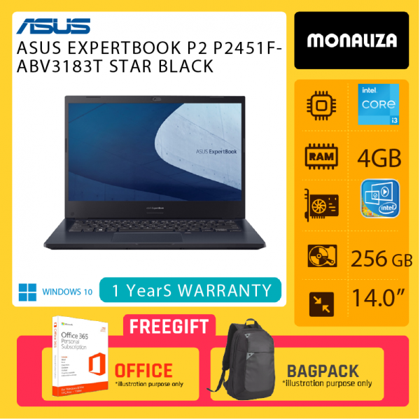 ASUS EXPERTBOOK P2 P2451F-ABV3183T STAR BLACK