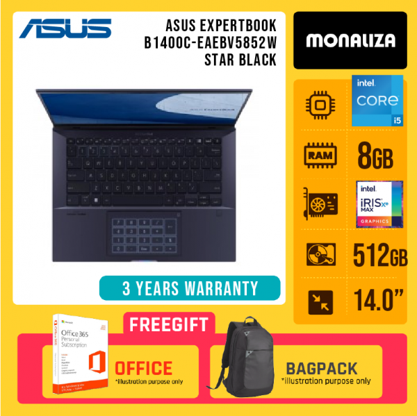 Asus Expertbook B1400C-EAEBV5852W Star Black