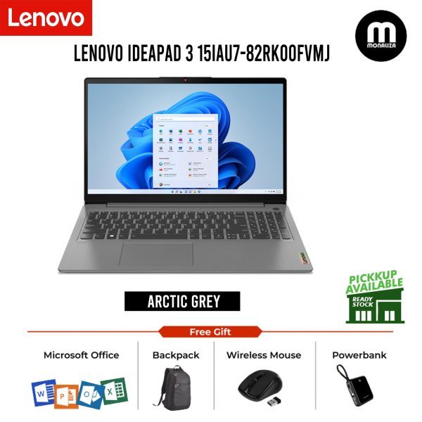 Lenovo Ideapad 3 15IAU7-82RK00FVMJ Arctic Grey ( I7-1255U, 8GB, 512GB SSD, Intel, W11, HS )