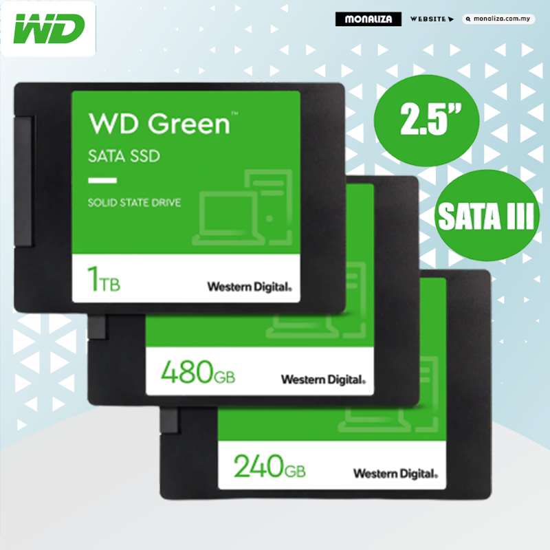 WD Green SSD Sata 2.5 - 1TB/480GB/240GB
