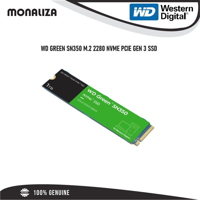 WD Green SSD SN350 2280 NVME PCIE GEN – 1TB/500GB – Monaliza