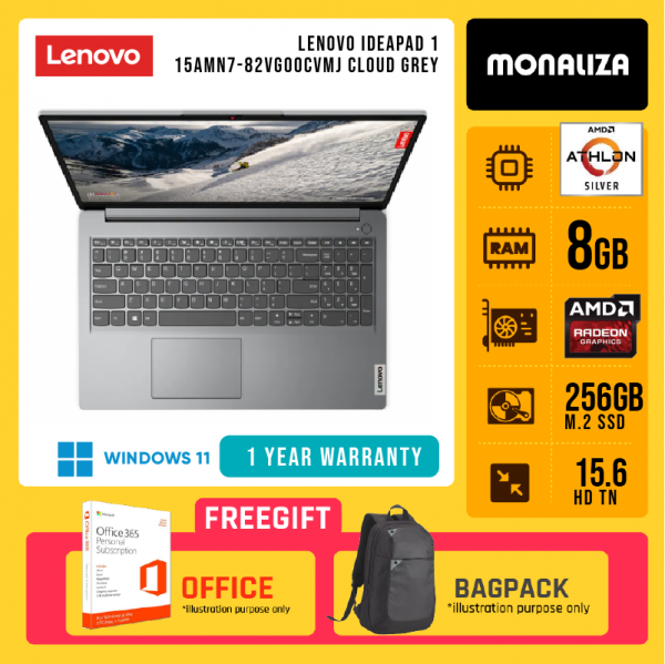 LENOVO IDEAPAD 1 15AMN7-82VG00CVMJ CLOUD GREY