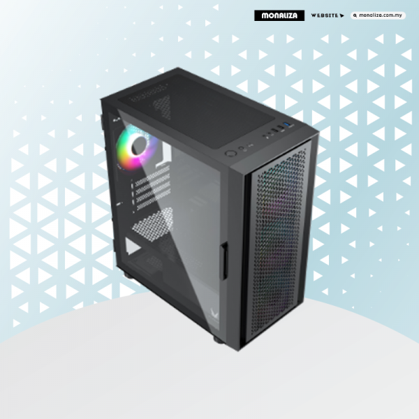 Invasion GB-09 M-ATX Case With 4 Fan - Black - Image 2