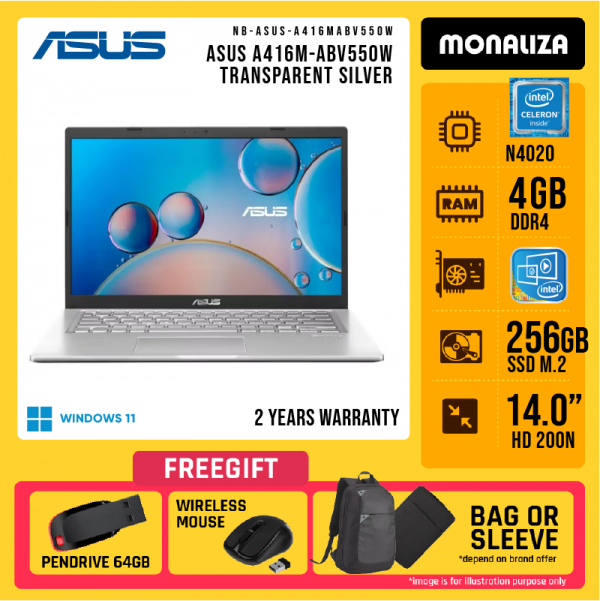 Asus A416M-ABV550W Transparent Silver