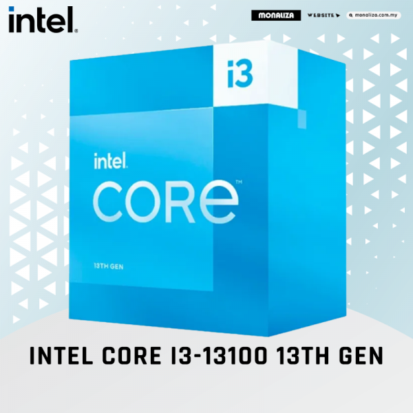 Intel Core Processor I3-13100 13TH Gen 3.40Ghz 12MB Cache LGA 1700
