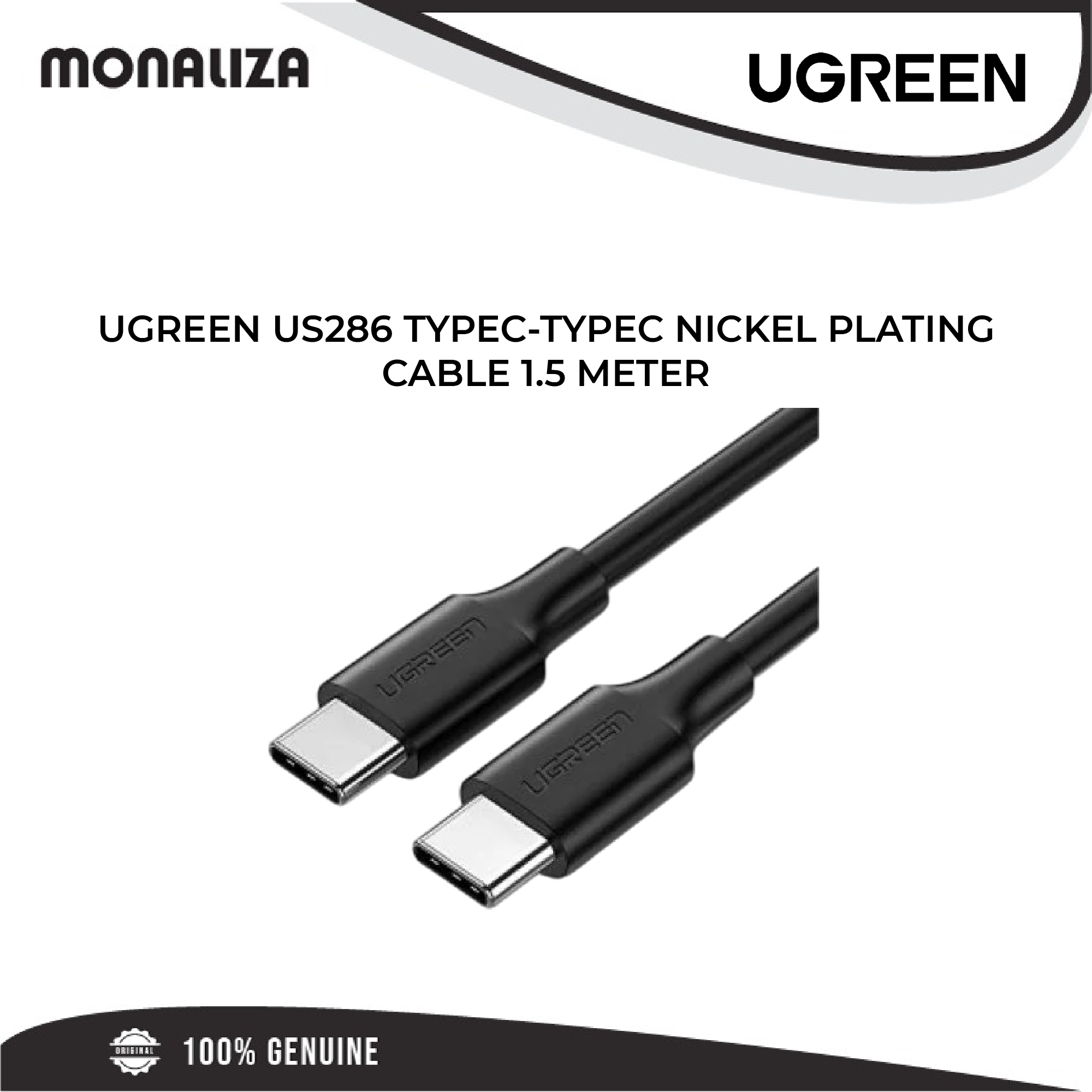 UGREEN US286 TYPEC-TYPEC NICKEL PLATING CABLE 1.5 METER