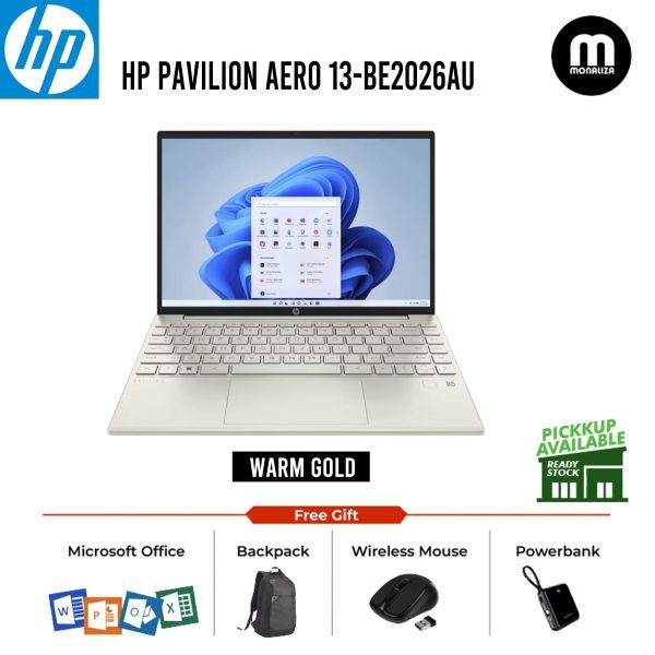 HP Pavilion Aero 13-BE2026AU Warm Gold (AMD Ryzen 5-7535U/ AMD Radeon Graphics/ 16GB DDR4 RAM/ 512GB SSD/ 13.3'' WUXGA(1920X1200) / Windows 11)