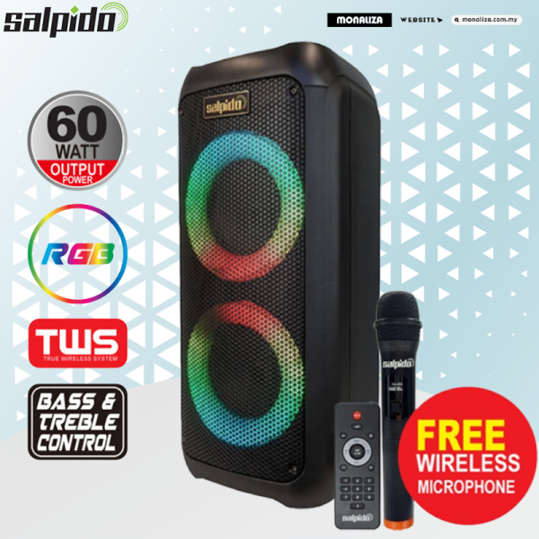 Salpido Bluetooth Portable Speaker Waves 303 With Wireless Microphone