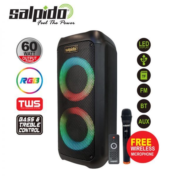 Salpido Bluetooth Portable Speaker Waves 303 With Wireless Microphone - Image 3