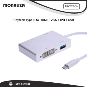 Tinytech Type C to HDMI + VGA + DVI + USB