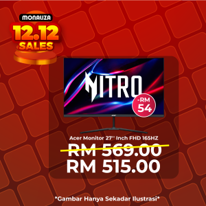 [ PROMOSI 12.12 ] Acer ED270R S3BIIP 27''VA 180Hz Nitro Edo Curved Gaming Monitor
