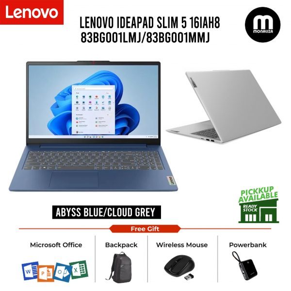 Lenovo Ideapad Slim 5 16IAH8-83BG001LMJ Abyss Blue/83BG001MMJ Cloud Grey ( I5-12450H, 16GB, 512GB SSD, Intel, W11, HS )