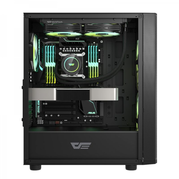 DarkFlash DK360 Luxury ATX PC Case - Black - Image 2
