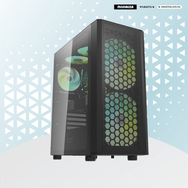 DarkFlash DK360 Luxury ATX PC Case - Black